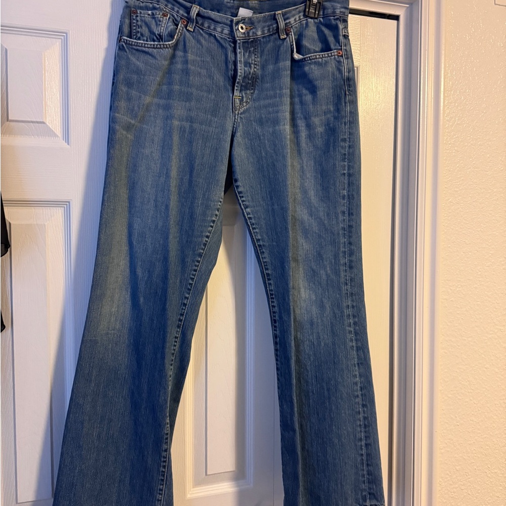 Lucky Brand Women's Blue Denim Dungarees - Easy Rider Tag Button Fly